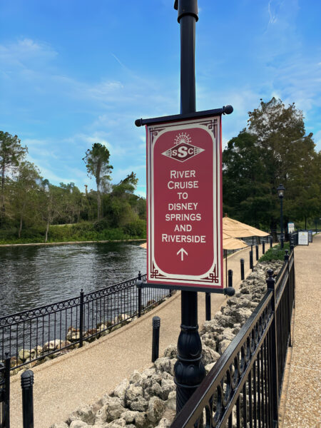 boat to disney springs sign