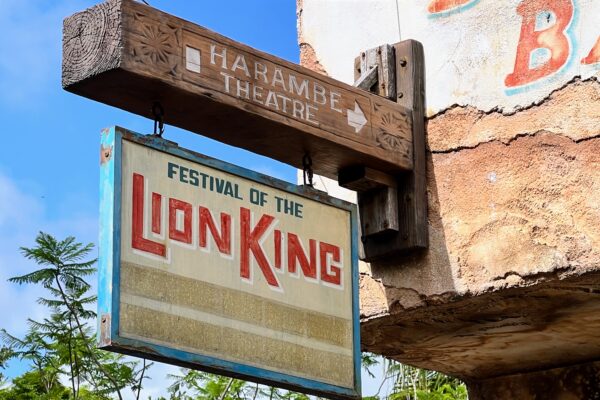 The Festival of the Lion King sign at Animal Kingdom