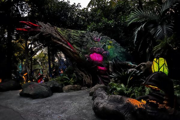 Pandora glowing at dusk in Disney's Animal Kingdom