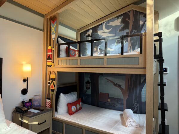 Bunk beds with woodland mural at a Disney World resort for adults