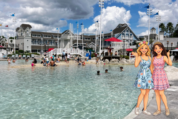 DVC resort pool with families enjoying the water, perfect for a group trip.