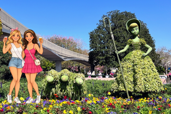 Disney World Epcot topiary women and flower garden