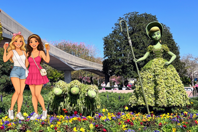 Disney World Epcot topiary women and flower garden